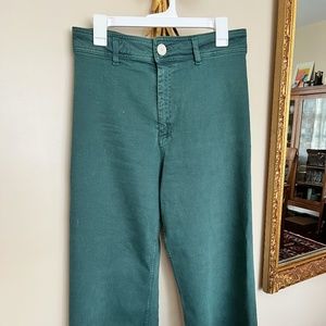 Zw marine straight jean zara green nwt